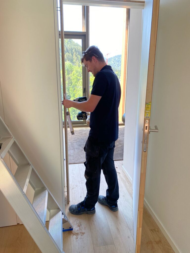 Altitude Spaces team working inside home of Jay Vine to install altitude room